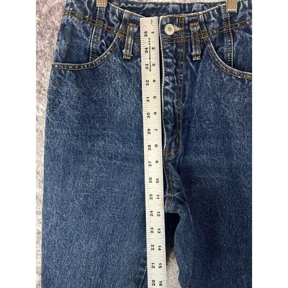 Jordache Jeans Womens 9/10 Blue Dark Button Ankle High Rise Corset 80s Bareback - Picture 6 of 15